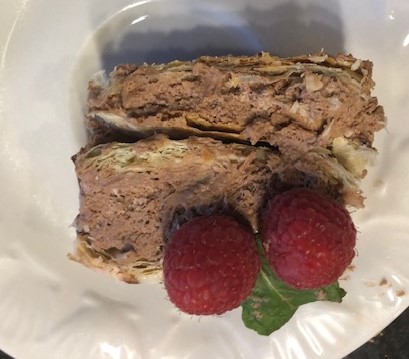 chocolate amaretto mouse napoleon 2